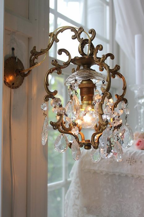 アンティークシャンデリア フランスアンティーク レア ブロンズケイジ