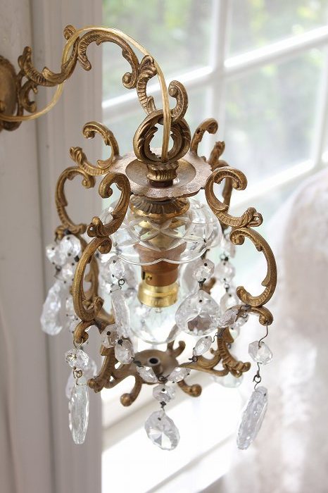 アンティークシャンデリア フランスアンティーク レア ブロンズケイジ