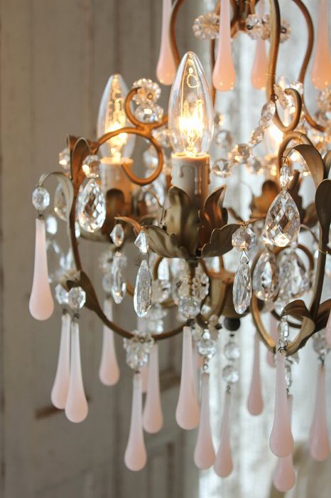 専用） ピンクオパールセント シャンデリア ドロップ フランス