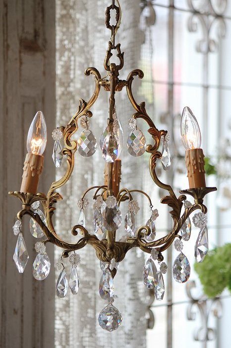 激安！19. フランス アンティーク シャンデリア 3灯 キャンドル ライト 激安！19. フランス アンティーク シャンデリア 3灯 キャンドル ライト