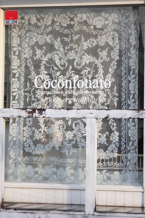 ♡ フランスアンティーク 天使と薔薇のフィレレース ベッドスプレッド フリンジ フランスアンティーク リネンフィレレースベッドスプレッド