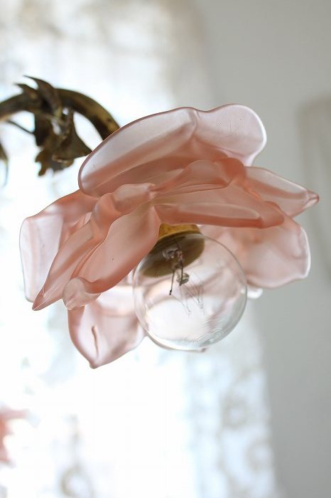 アンティークシャンデリア フランスアンティーク レア薔薇の花束の