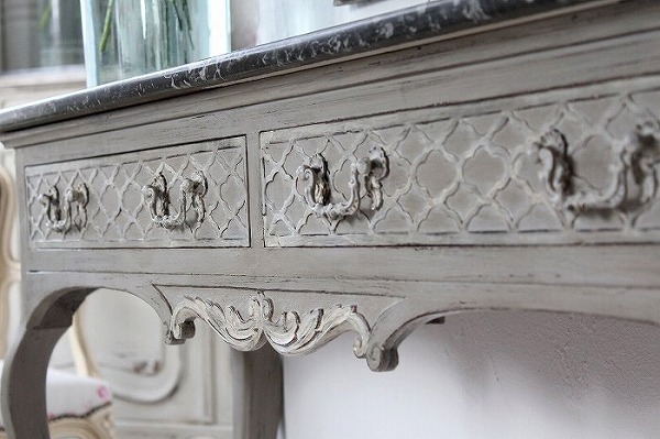 フランスアンティーク 大理石のコンソールテーブル」ココン・フワット