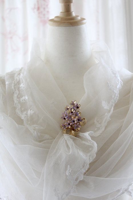 ヴィンテージジュエリー 勿忘草のブローチ」ココン・フワット