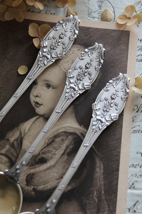 フランスアンティーク LOUIS XVI シルバー ヴェルメイユの スプーン