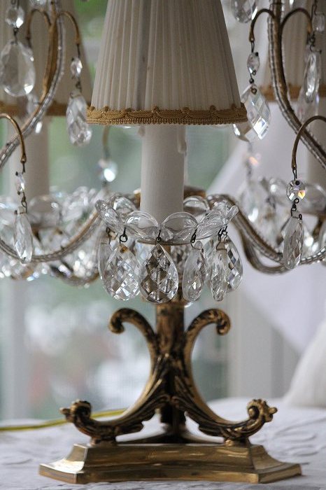 アンティークシャンデリア フランスアンティーク テーブル