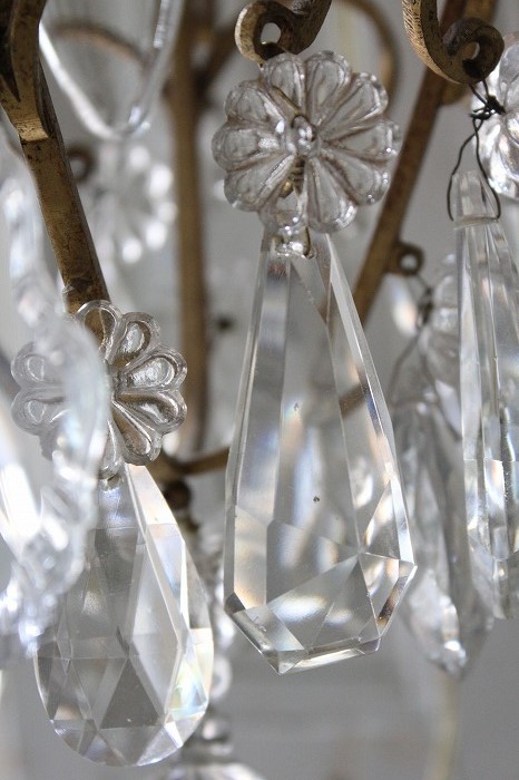 アンティークシャンデリア フランスアンティーク レア ブロンズケイジ