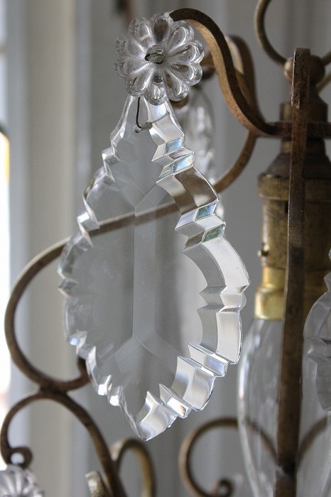 アンティークシャンデリア フランスアンティーク レア ブロンズケイジ