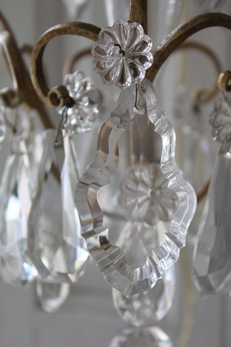 アンティークシャンデリア フランスアンティーク レア ブロンズケイジ