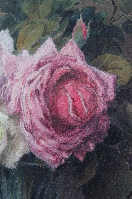 フランスアンティーク rené DURELLE （1872-1954） 薔薇のブーケの