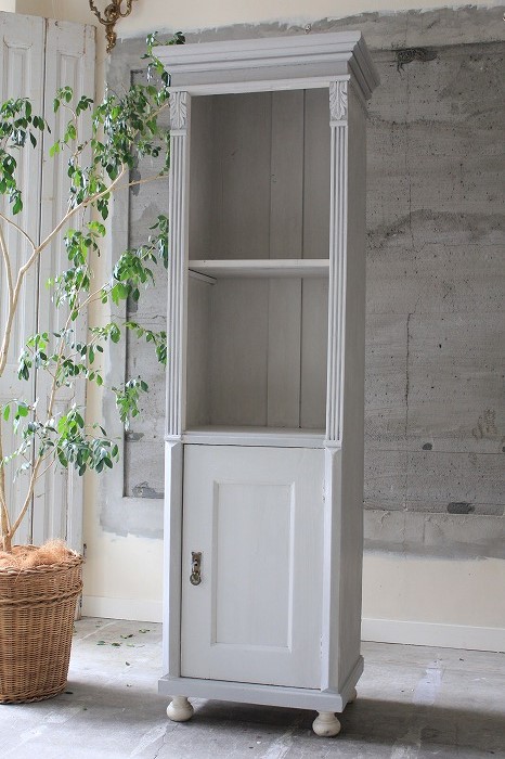 アンティーク家具 シャビーシック ペインテッド スリムオープン