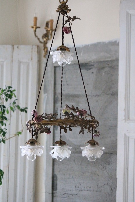 アンティーク フラワーシャンデリア