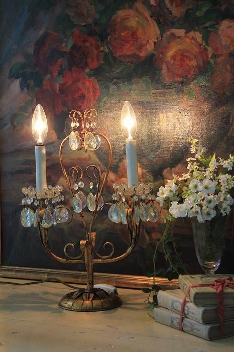 「アンティーク照明 イタリア製アンティークドリッピングドロップテーブルランプ」ココン・フワット Coconfouato [アンティーク照明
