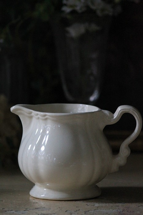 フランス アンティーク ガルグレット 白陶器 ポット ピッチャー フランス アンティーク ガルグレット 白陶器 ポット ピッチャー