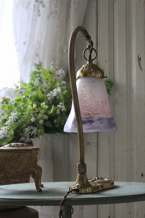 【アンティーク】フレンチインテリアランプシェード&スタンド　ロフックス アンティーク】フレンチインテリアランプシェード&スタンド