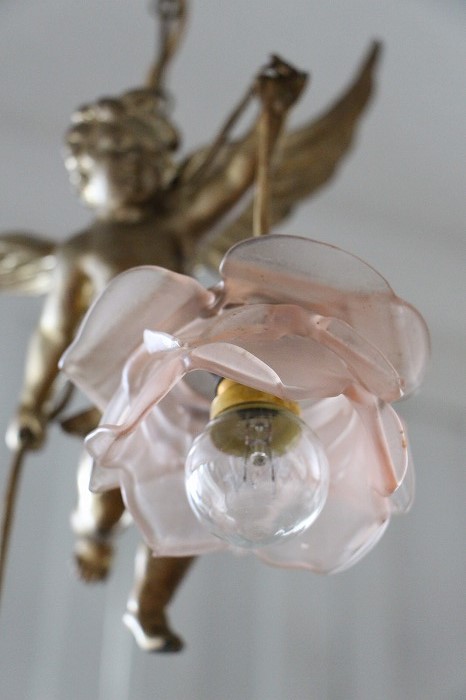 アンティーク照明 フランスアンティーク エンジェルの吊り下げランプ 2