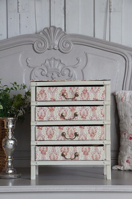 アンティークカルトナージュチェスト4段