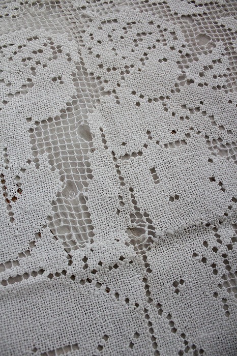 フランスアンティークリネンのベッドカバー」ココン・フワット