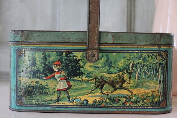 アンティークパニエハンドル付き籠フランスアンティークかごカゴ赤ずきん