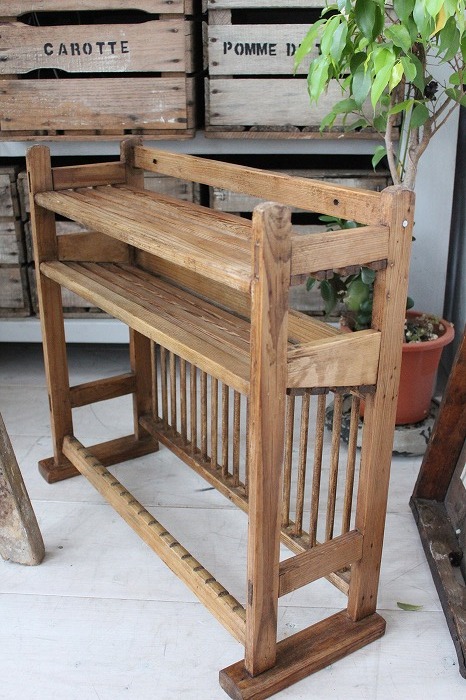 イギリスアンティーク オールドパインプレートラック」ココン