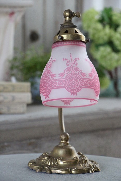 フランスアンティーク サンルイ社 アッシドヴェールフローラルシェード