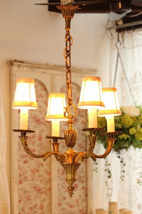 アンティークシャンデリア フランスアンティーク・ブロンズの