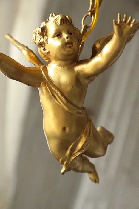 真鍮 天使 エンジェル アンティーク ランプ フロアスタンド - フロア
