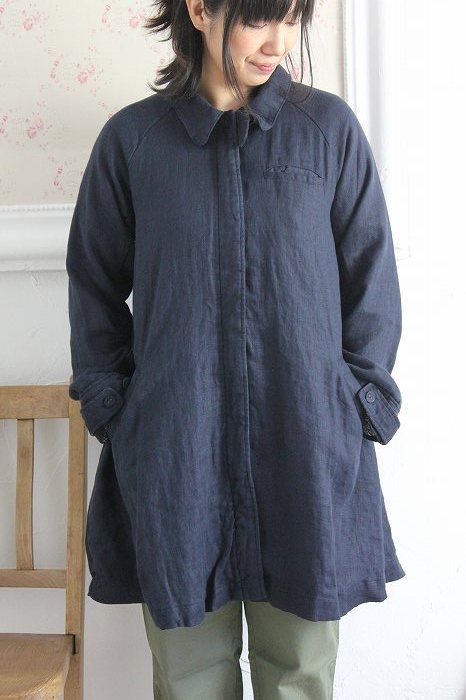 タグ付き新品　a+koloni コロニー おしゃれリネンコートサンドベージュ タグ付き新品 a+koloni コロニー おしゃれリネンコートサンド