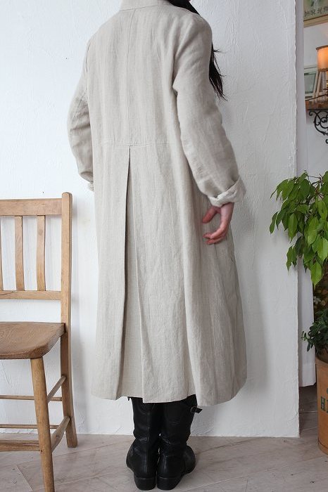 Blanc et Beige ブランエベージュ リネンロングコート