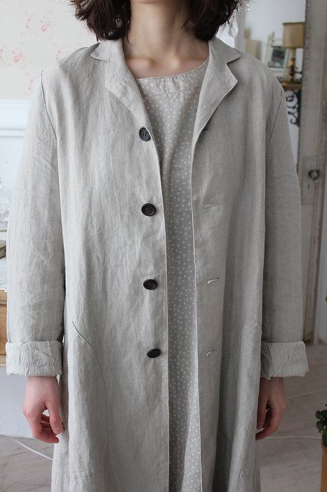 Blanc et Beige ブランエベージュ リネンロングコート