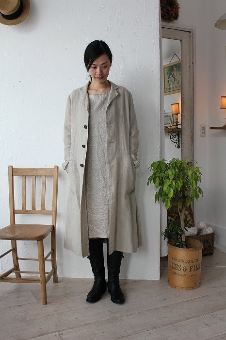 Blanc et Beige ブランエベージュ リネンロングコート